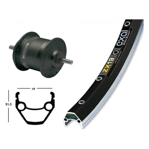 Bike-Parts V-Rad 26X1.75 Nabendynamo Komplettlaufrad Schwarz - Laufrad 26 Zoll mit integriertem Nabendynamo, ideal für universelle Fahrräder und ausgestattet mit Felgenbremse für optimale Bremsleistung.