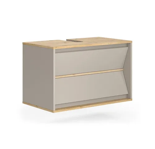 Vicco Waschbeckenunterschrank Edelin, Cashmere/Artisan, 80 x 50 cm mit 2 Schubladen