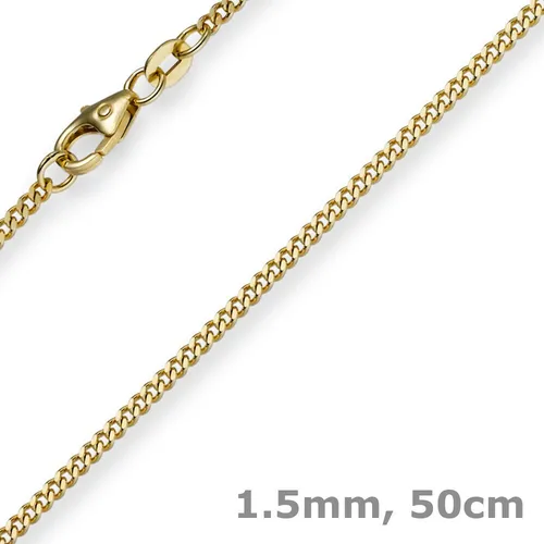 1,5mm Panzerkette Collier aus 585 Gelbgold, 50cm für Unisex - Elegante 50 cm lange Panzerkette aus 585er Gelbgold. Ideal für jeden Anlass und vielseitig kombinierbar. Hochwertige Verarbeitung für langanhaltenden Glanz.