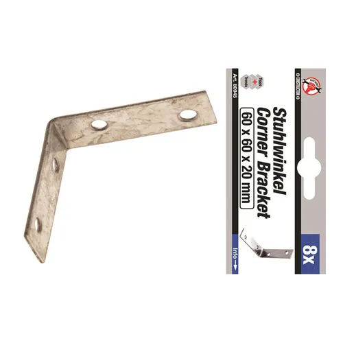 BGS-80945 Stuhlwinkel-Satz 60 x 60 x 20 mm 8-tlg.