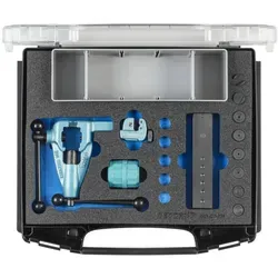 Gedore Blau Doppelbördel-Satz 4,75-10 mm - 18-teilig - Vielseitiger Doppelbördel-Satz für präzise Bördelungen nach DIN 74234. Ideal für Bremsleitungen und Hydraulikrohre. Kompakt verpackt in GEDORE i-BOXX für einfachen Transport.