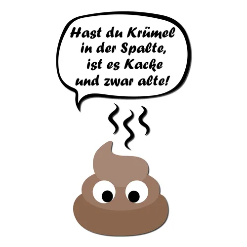 Deko Aufkleber Toilettendeckel Badezimmer Funsticker - Hast du Krümel R173-12