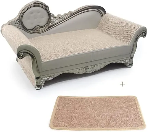 SONGWAY Kratzbrett für Katzen aus Pappe – Sofaform Wellpappe Kratzmöbel, Kratzspielzeug , Kratzlounge mit eine Matte, Kratzpad , Katzenspielzeug Kratzen , Weiß