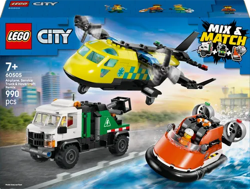 LEGO CITY Kombinationsset 60505 – Flugzeug, Wartungsfahrzeug & Luftkissenboot
