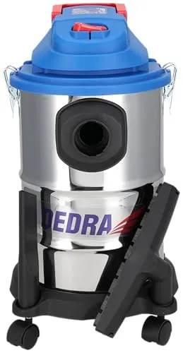 Dedra Nass-/Trockensauger DED6610, stark 1200 W, 20 Liter Fassungsvermögen, Baumwollfilter + Beutel, 16 kPa, Gewicht 5,7, Behälter 20l, Turbine für 3150l/m Volumenstrom, Gewicht 5,7kg, Abblasfunktion