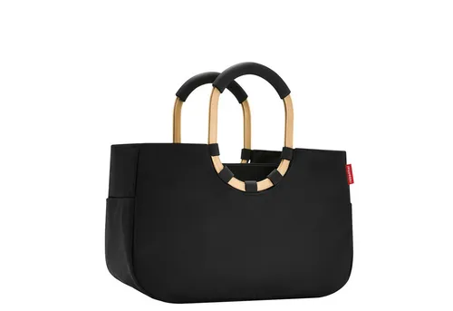 reisenthel loopshopper M light gold/black - Elegante und praktische Einkaufstasche - Einkaufstaschen mit stabilen Tragegriffen, vielen Fächern und wasserabweisendem Material aus recycelten PET-Flaschen für umweltbewusstes Einkaufen.