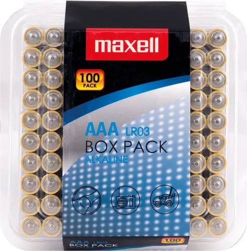 MAXELL AAA 100X - Alkaline Batterie, AAA (Micro), 100er-Pack - Batterien - 100 Alkaline AAA-Batterien in praktischer Box, langlebig und ideal für alle Geräte mit hohem Energiebedarf.