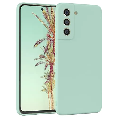 EAZY CASE - Silikonhülle für Galaxy S21 FE 5G Hülle Silikon Case Grün weich stoßfeste Handyhülle Schutzhülle mit Kameraschutz Dünn Premium Schutz Cover TPU Phone Bumper in Pastell Mintgrün Matt