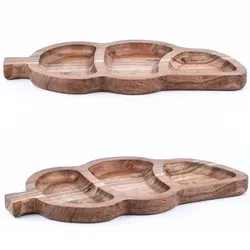 Marrakesch Dekotablett 2er Set aus Akazienholz - Dekotabletts aus handgefertigtem Akazienholz, 35x15 cm, nachhaltig und vielseitig einsetzbar – ideal für Snacks, Getränke oder als stilvolle Ablage.