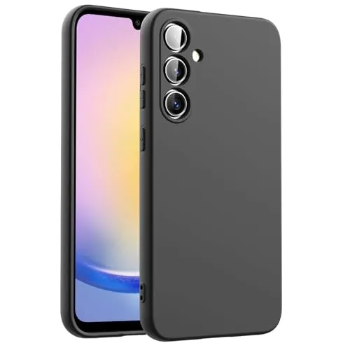 CoolGadget TPU Handyhülle für Samsung Galaxy A25 5G Silikonhülle, farbige TPU Soft Case mit Grip-Oberfläche, kompatibel mit Samsung Galaxy A25 5G (6,5 Zoll), Schwarz