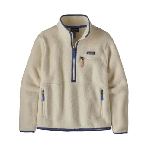 Patagonia Women Retro Pile Marsupial Natural (L) - Pullover & Hoodies: Warmer, bequemer Half-Zip aus recyceltem Polyester mit Retro-Fleece, ideal für gemütliche Tage und Lagerfeuerabende.