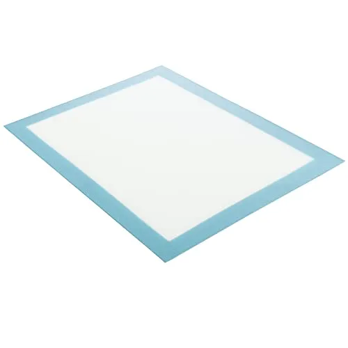 com-four® Silikon Backmatte wiederverwendbar - Dauerbackmatte für Backofen bis 230 °C - Backmatte beidseitig beschichtet - 30 x 40 - blau (Backmatte blau 1 Stück)