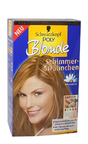 Schwarzkopf Poly Blonde Schimmer Strähnchen Kupfer-Blond 10.7
