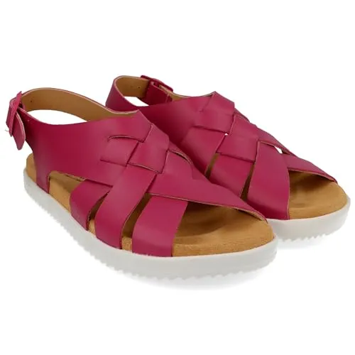 HAFLINGER Elba Summer Slide Pantolette Sandale mit Riemen Pink (1766), Gr. 41