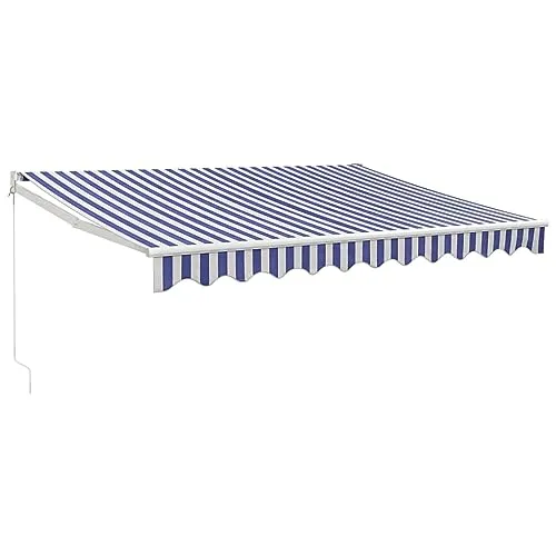 vidaXL Einziehbare Markise Blau und Weiß 3x2,5 m in blau von vidaXL