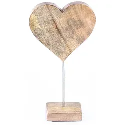 Dekofigur Herz Amour -6- Holz Metall Handarbeit Naturdesign H 27cm