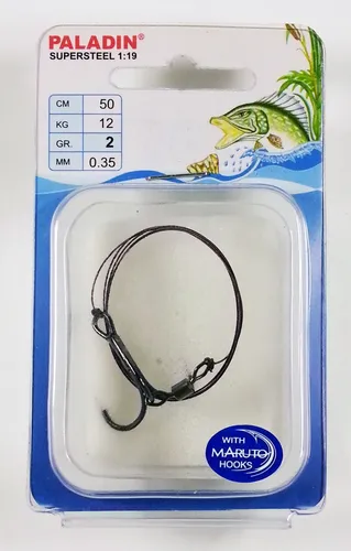 Stahlvorfach System mit Drilling 50cm Gr. 2 Tragkraft 12kg