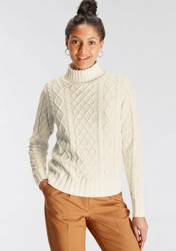AJC Strickpullover mit modischem Zopfmuster und Stehkragen von AJC