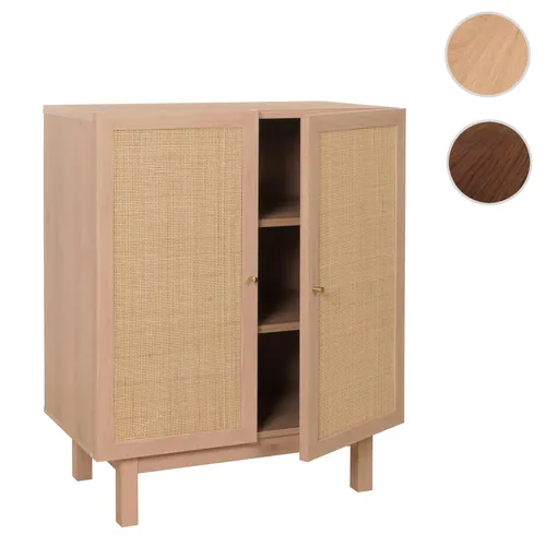 Highboard HWC-M51, elegante Kommode mit Kubu Rattan - Stilvolles Highboard in Naturfarbe, ideal für jeden Raum. Mit robustem Kubu Rattan und vielfältigen Staufächern bietet es praktische Aufbewahrung und ansprechendes Design.