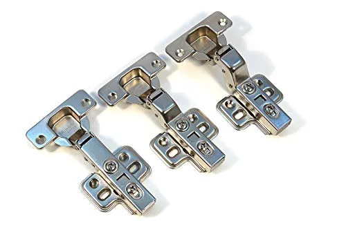 BLUWARE 10x Topfband Eckanschlag soft-close clip Scharnier Topfscharniere Möbelband, Metallic, Silver, Eisen, 35mm, 10 Count