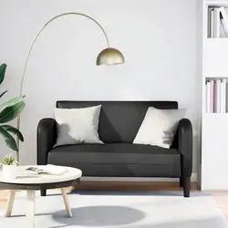 vidaXL Zweisitzer-Sofa Schwarz 110 cm Kunstleder - Sofa & Couch: Erlebe außergewöhnlichen Komfort mit langlebigem Kunstleder, das pflegeleicht ist und die Eleganz von Echtleder bietet. Ideal zum Entspannen oder Plaudern.