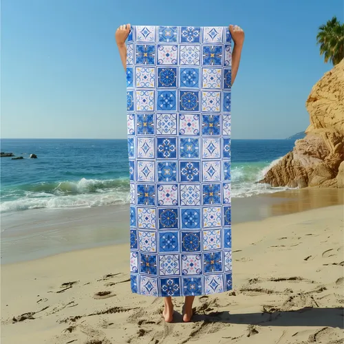 Strandtuch groß - 75x180cm - Standhandtuch XL Schnelltrocknendes Design Handtuch