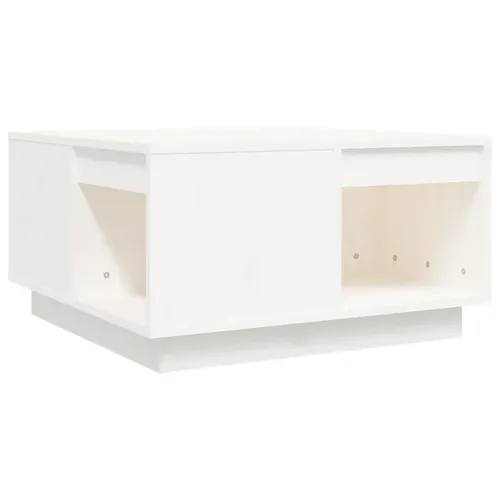 Couchtisch Weiß 60x61x32,5 cm aus Massivholz Kiefer