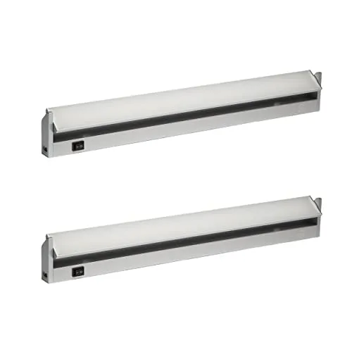 Oktaplex 2er Set LED Unterbauleuchte Küche - Unterschrankbeleuchtung in Aluminium, 10W, 800 Lumen, schwenkbar bis 120° für flexible Ausrichtung. Ideal für Küchen und einfache Montage mit Zubehör.