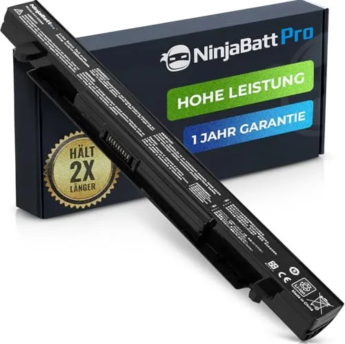 NinjaBatt Pro Akku für Asus A41-X550A A41-X550 F550 F450 X550 R510C A550 K550 P550 X550C X550DP X450 A550L X550J R510 - Samsung Zellens [4 Zellens/2600mAh/37Wh]