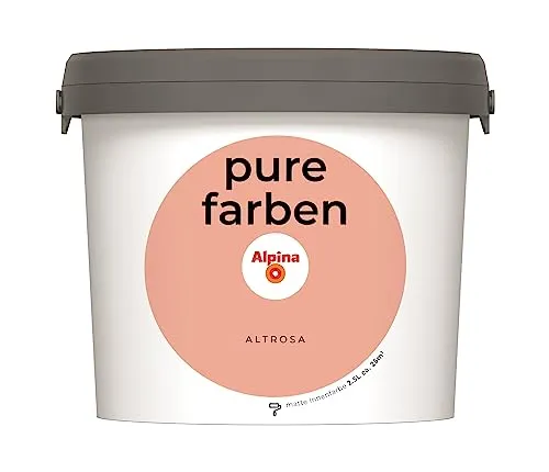 Alpina pure farben Wandfarbe Altrosa – Strapazierfähig & Atmungsaktiv - Farben: Strapazierfähige Innenfarbe in Altrosa, emissionsarm und geruchsneutral für ein optimales Raumklima. Ideal für ein harmonisches Zuhause.