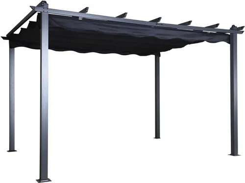 Furnlux Pergola Schwarz – Metall 395x245x295 cm