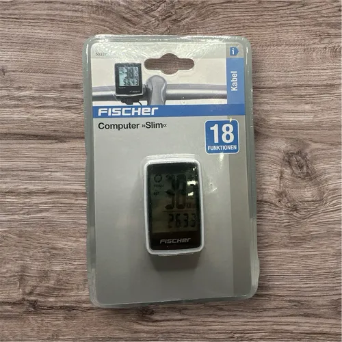 Fischer Fahrradcomputer Slim Fahrradtacho Rad-Computer Tacho LCD 18 Funktionen