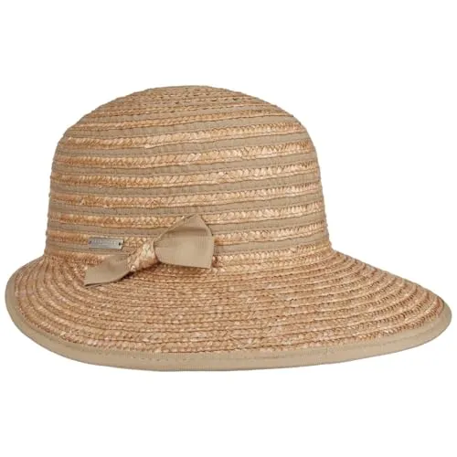 Seeberger Paglina Strohcap Cap Damencap Sommercap Strohmütze Schirmmütze Damen - mit Schirm, Schirm Sommer Frühling-Sommer - One Size Hellbeige