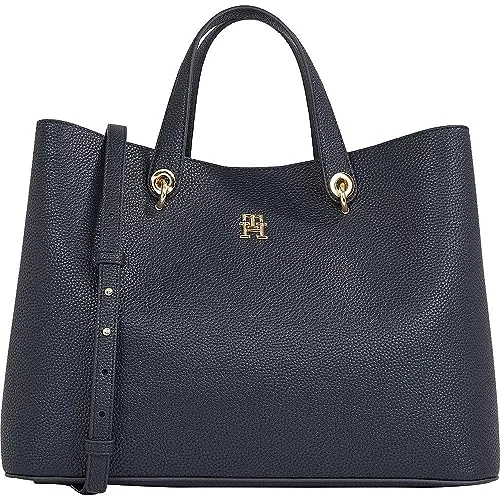 Tommy Hilfiger Emblem Shopper Tasche 38 cm blau von Tommy Hilfiger