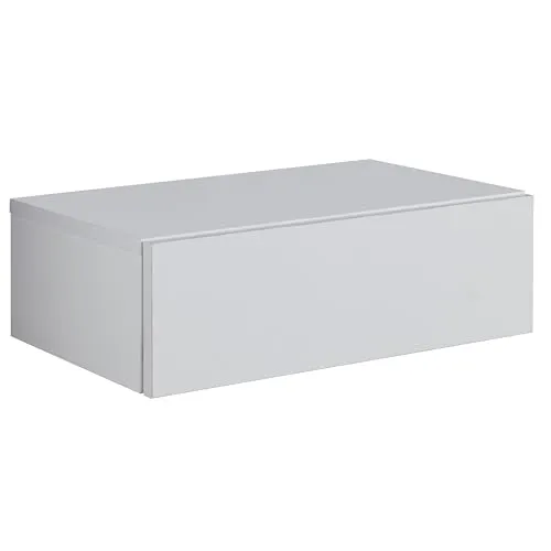 FINEBUY Nachtschrank SuVa11922_1 - Moderner Wand-Nachttisch in Weiß - Nachtschränke: Wandmontierbarer Nachttisch (46x15x30cm) aus hochwertiger Spanplatte, bietet praktischen Stauraum mit Schublade und zeitlosem Design.