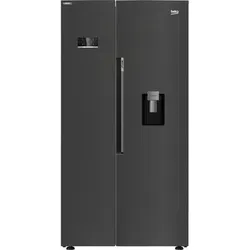 BEKO Freistehender Side-by-Side-Kühlschrank GN163241DXBRN - Kühl-Gefrierkombination mit 576 l, belüfteter Kälte und innovativer HarvestFresh-Technologie für frische Lebensmittel und optimalen Genuss.