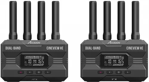 Accsoon CineView HE Transmitter/Receiver - Media-Streaming-Clients mit drahtlosem HDMI-Dualband-Kamera-Sender und neuem USB-C-Anschluss für direktes Live-Streaming (UVC)