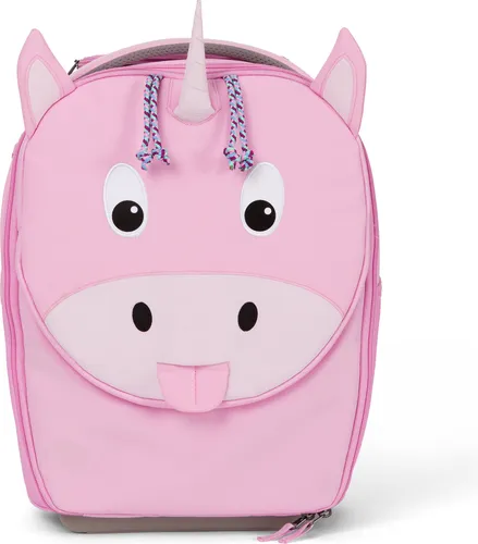 Affenzahn Kinderkoffer Einhorn - Rosa - Kindergepäck mit 18 L Volumen, leichtgängigen Rollen und höhenverstellbarem Gestänge. Ideal als Handgepäck für Reisen, umweltfreundlich aus recyceltem Polyester.