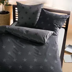 TRAUMSCHLAF Bettwäsche Stars Darkzinn, 3-teilig in grau von Traumschlaf