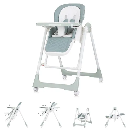 Chipolino Kinderhochstuhl 2 in 1 Milk Shake - Verstellbarer Kinderhochstuhl und Babyschaukel in einem, ideal ab 6 Monaten. Mit 4 Rädern für einfache Mobilität und einem bequemen Sitzkissen für optimalen Komfort.