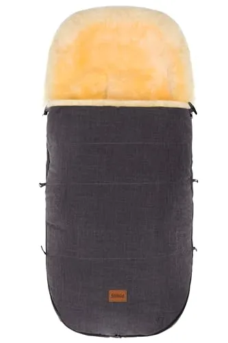 Fillikid Winterfußsack Makalu Exklusiv - Hochwertiger Fußsack aus medizinisch gegerbtem Lammfell, ideal für Kinderwagen mit abgewinkeltem Sitz. Perfekte Wärme und vielseitig einsetzbar durch abnehmbares Vorderteil.