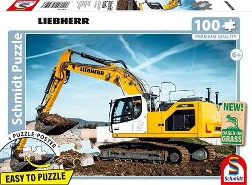 PUZZLE POSTER RAUPENBAGGER R928 LIEBHERR 200 T. KINDERPUZZLE SCHMIDT SPIELE NEU