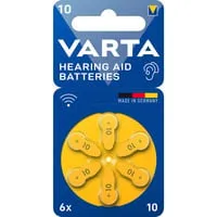 Hörgerätebatterie Hearing Aid Zinc Air 10, PR10 – 6 Stück - Zuverlässige Zink-Luft Hörgerätebatterien der Größe 10 mit 1,45 Volt für eine langfristige Nutzung. Ideal für den täglichen Einsatz in Hörgeräten.