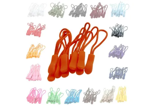 maDDma Reißverschluss 10 Zipperschlaufen Reißverschlussanhänger Verlängerung Farbwahl, dunkelorange