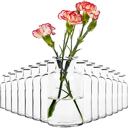 Giessle® 15x Vasen Dekoflasche (13cm) Vase Set Väschen Blumenvase Tischvase Blumenväschen