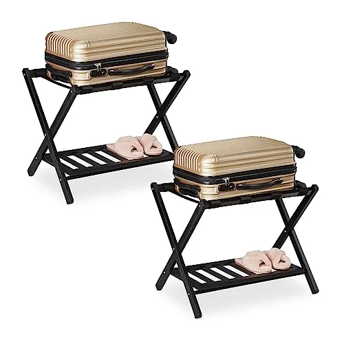 Kofferständer klappbar aus Holz von Relaxdays