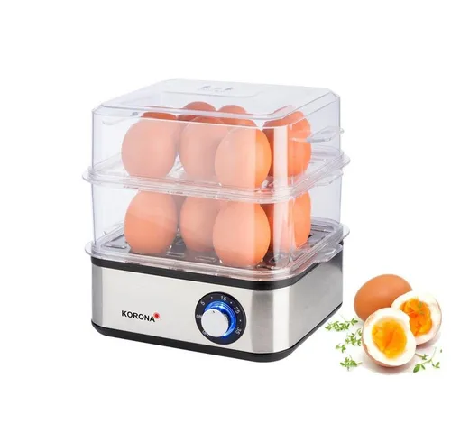 Korona 25303 Edelstahl Mini Dampfgarer und Eierkocher in silber von KORONA