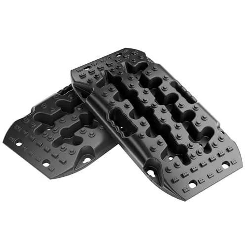 Wiltec Sandbleche Paar 581 x 295 x 65 mm Sandboards bis 7 t, 2er Set Anfahrhilfe für Wohnmobil, Bergeboards Traktionshilfe für Sand, Schlamm und Schnee