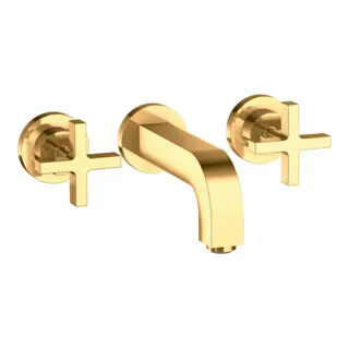 Axor Citterio 3-Loch Waschtischarmatur mit Kreuzgriffen in gold von Hansgrohe