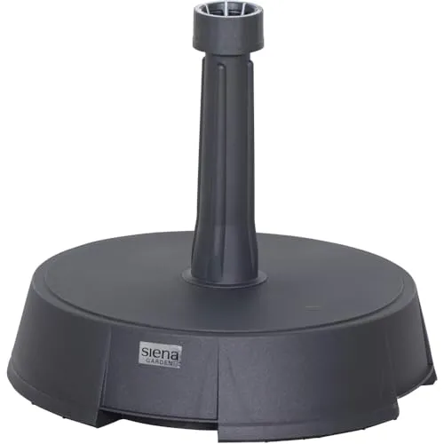 SIENA GARDEN 20 kg Betonständer rund, anthrazit - Sonnenschirm-Zubehör mit Betongefüllung und Kunststoffabdeckung, bietet 400% mehr Grip und schützt den Schirmstock sowie den Boden.